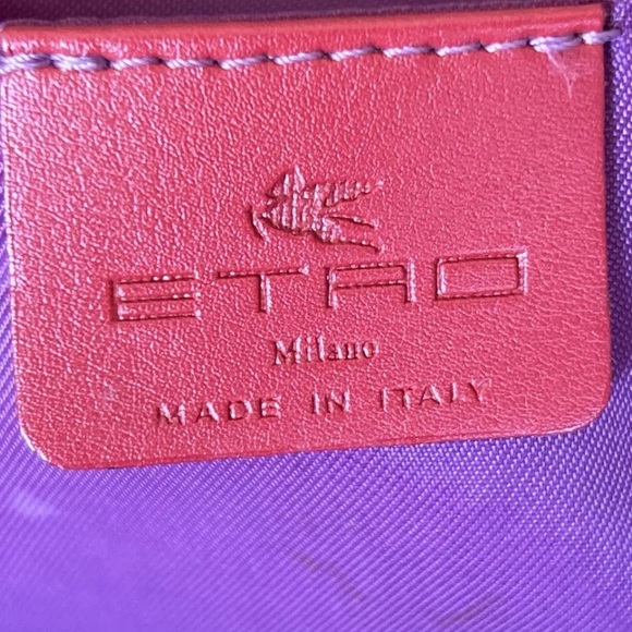 Etro Paisley Tri Color Leather Barrel Bag Made in Italy - Picture 9 of 16